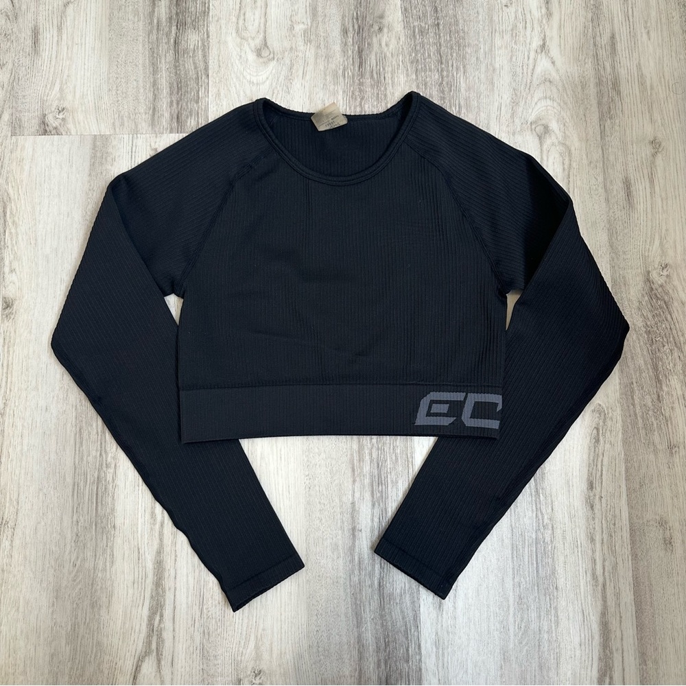 Echt Active Ribbed Crop Long‎ Sleeve Black Size L